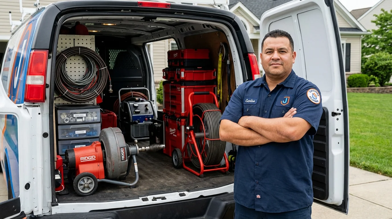 Professional drain cleaning equipment and Johns Plumbing LLC plumber in Novato